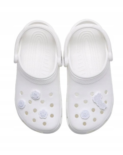 CROCS PRZYPINKI BIAŁE KWIATY 5 SZTUK
