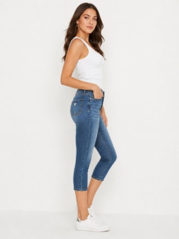 GUESS 1981 Capri Button Jeans Damskie Elastyczny denim rozmiar 38