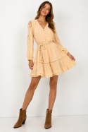 GUESS Arlita Dress W2GK22WE340 – kremowa sukienka boho z koronką i plecionym paskiem XS