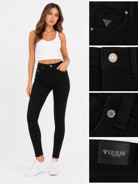GUESS Boston Jeans DamskieCzarne Skinny Stretch rozmiar. 29