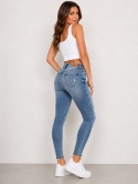GUESS Jeans Mid Rise Modern Skinny – damskie jeansy niebieskie z przetarciami W31 L32