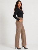 GUESS Lerika Suede Pant – damskie spodnie zamszowe beżowo-taupe L / EU 40