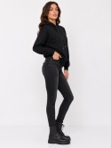 GUESS Zendra Hoodie – Czarna Bluza z Kapturem Logo 3D – Rozmiar S