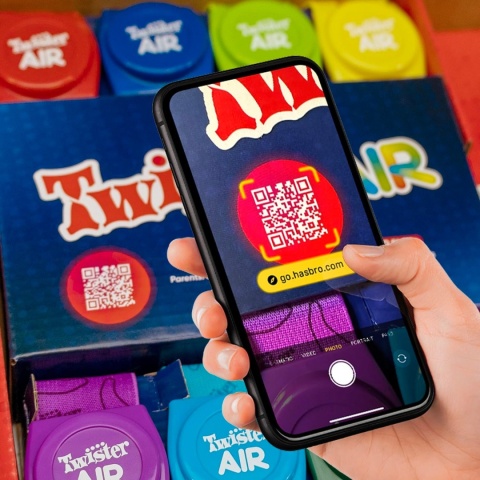 Hasbro Gaming Gra imprezowa Twister Air, F8158 zrecznosciowa, aplikacja