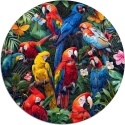 Iconic Puzzles - Kolorowe papugi, 100% zrównoważone drewniane puzzle,, rozmiar L, 600 sztuk