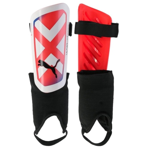 Ochraniacze piłkarskie Puma Ultra Light Ankle czerwono-białe 30874 05 rozmiar L